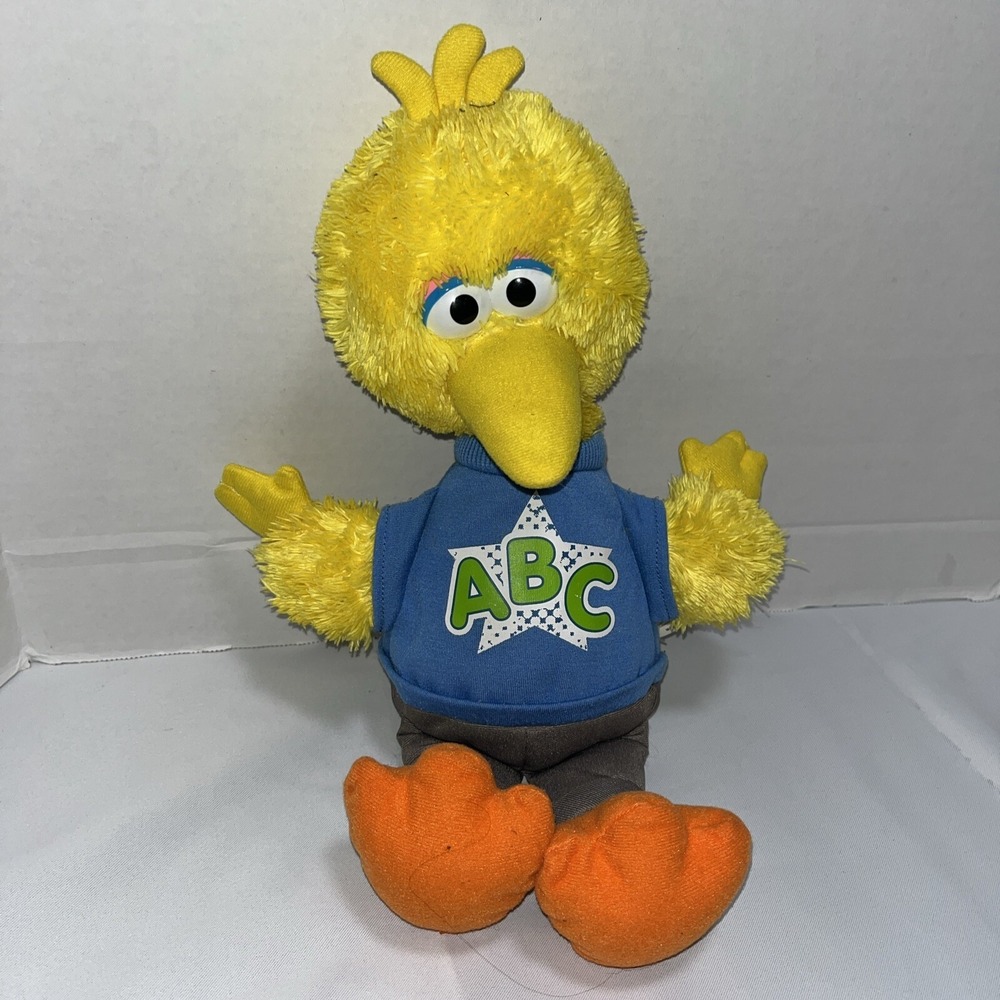 Sesame Street Big Bird Rockin ABC Talking Singing 14" Plush Hasbro 2010 Works
